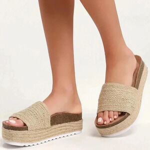 Laundry espadrille platform slides 10.5